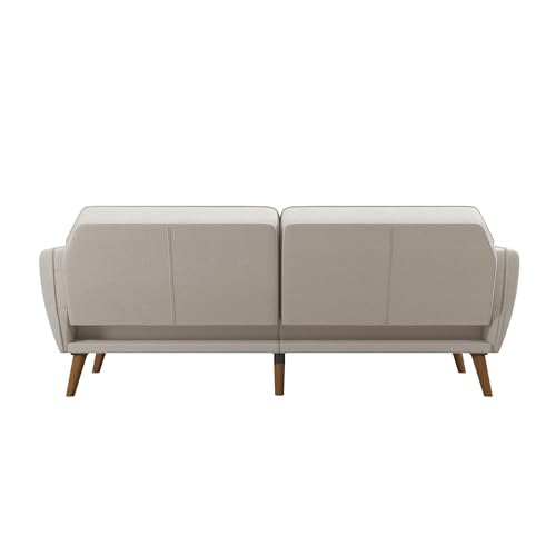 Novogratz Tallulah Memory Foam Futon Convertible Couch, Camel Faux Leather F5939