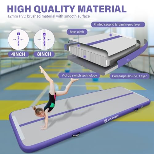 AKSPORT Gymnastics Air Mat Tumble Track with Air Pump A7907