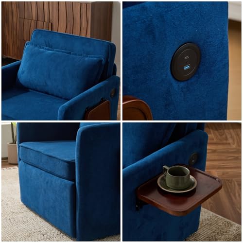 Corduroy Floor Sofa Bed with Backrest, Armrest and 2 Pillows, Dark Gray L776530