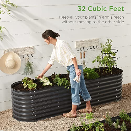 Best Choice Products 8x2x2ft Metal Raised Garden Bed Oval Planter Box for Vegetables, Herbs B5622