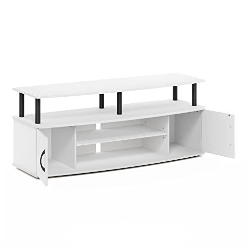 Furinno JAYA Large Entertainment Stand for TV Up to 55 Inch, French Oak Grey/Black V100781