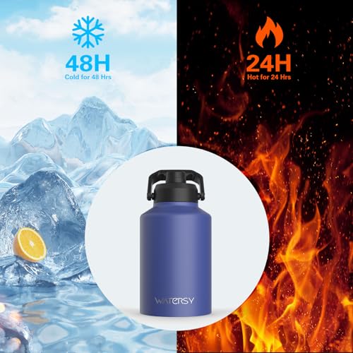 128oz Insulated Stainless Steel Water Bottle with Handle, Black W803