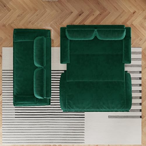 Queen Size Futon Sofa Bed with 2 Pillows, Blue V9731