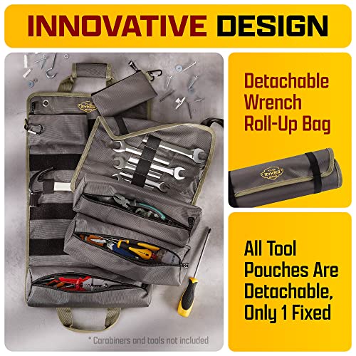 Ryker Roll Up Tool Bag Organizer with Detachable Pouches O5686