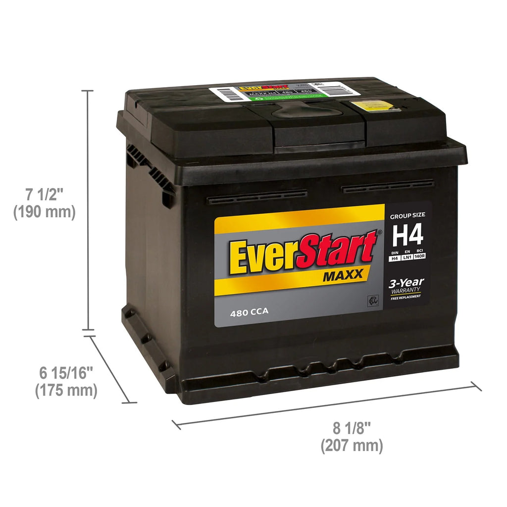 EverStart Maxx Lead Acid Automotive Battery Group H4 12V 480 CCA X439