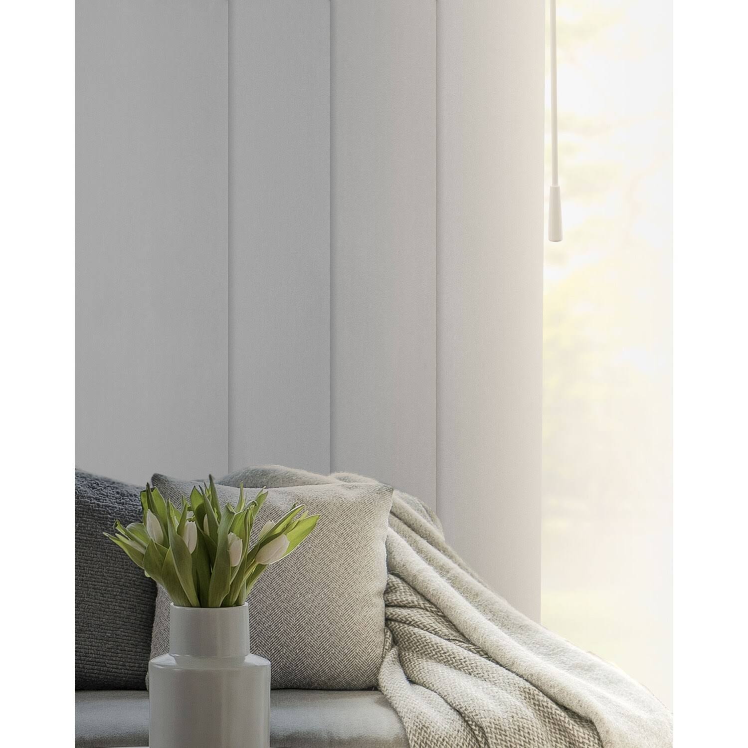 Chicology Blackout Sliding Panel Track Blind, Ivory, 86"W x 96"H C76216