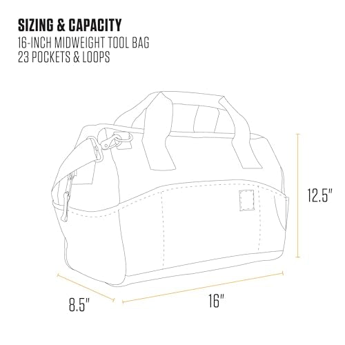 Carhartt Onsite Tool Bag, 13-Inch 15 Pocket, Water-Resistant X3174