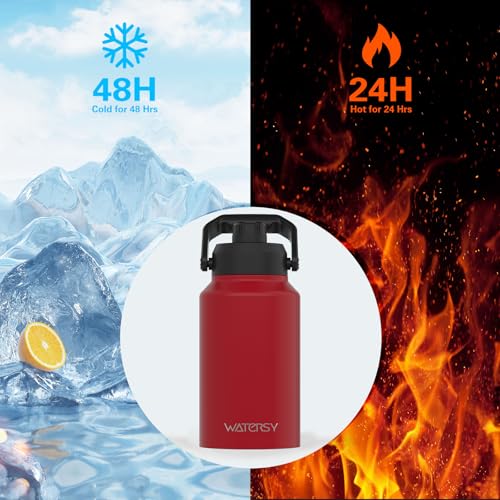 128oz Insulated Stainless Steel Water Bottle with Handle, Black W803