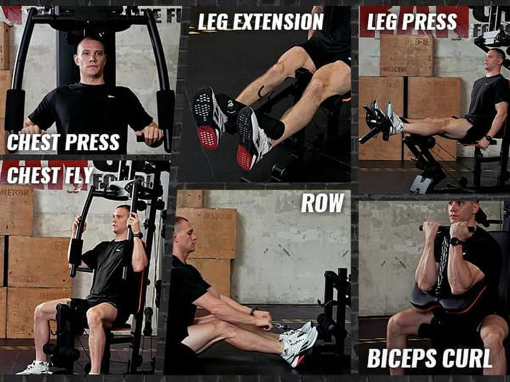 Syedee Home Gym Station with 150LBS Weight Stack N7594