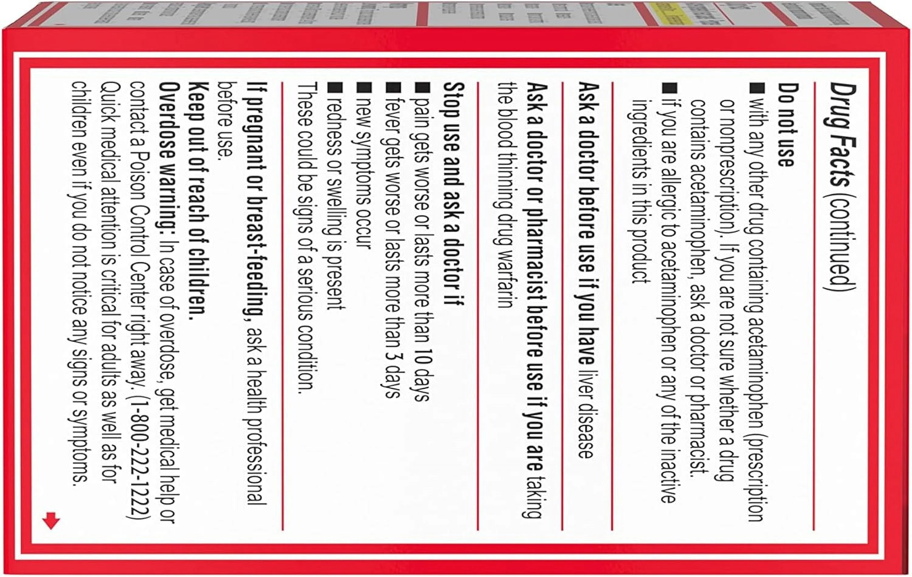 Tylenol Extra Strength Caplets, 500 mg Acetaminophen, 100 Ct T12507