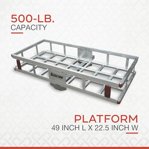 Ultra-Tow Aluminum Hitch Cargo Carrier 500-Lb Capacity Silver I1499