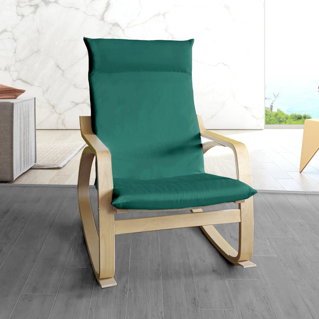 Velvet Forest Green Chair and Ottoman Covers for IKEA POANG F760