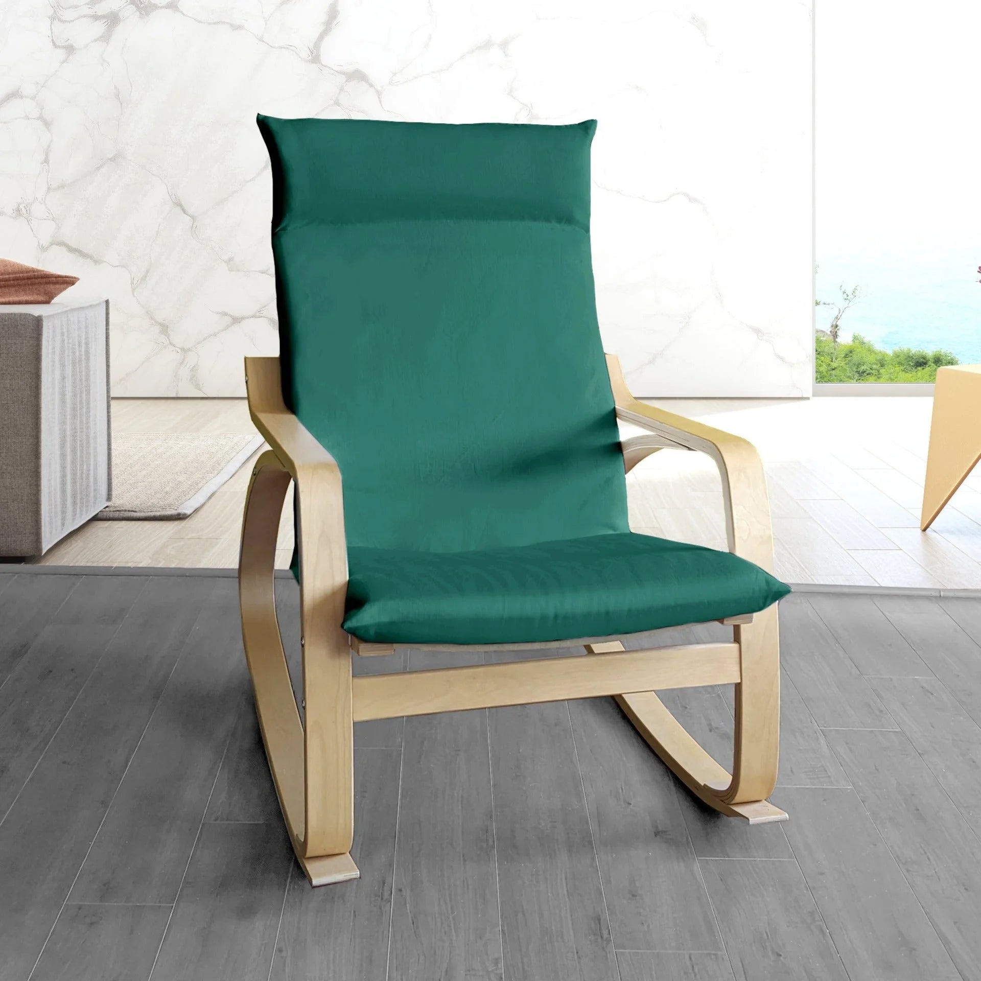 Velvet Forest Green Chair and Ottoman Covers for IKEA POANG F760