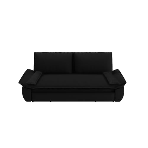 Queen Size Futon Sofa Bed with 2 Pillows, Blue V9731