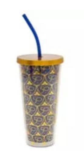 Disney 50th Anniversary Magic Kingdom Gold and Blue Acrylic Tumbler J336