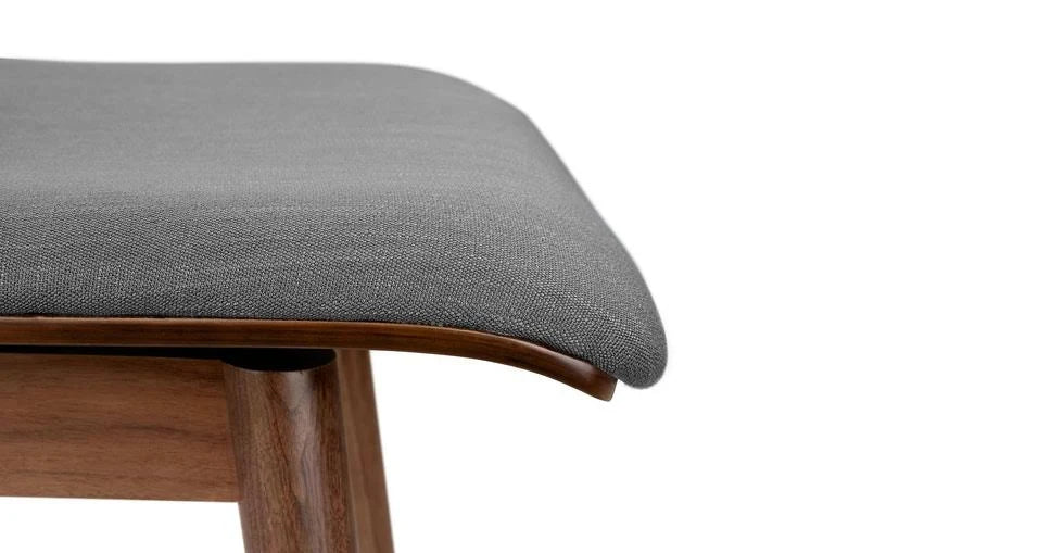 Swivel Bar Stool, Gray Fabric, Walnut Legs by Article Sede D596