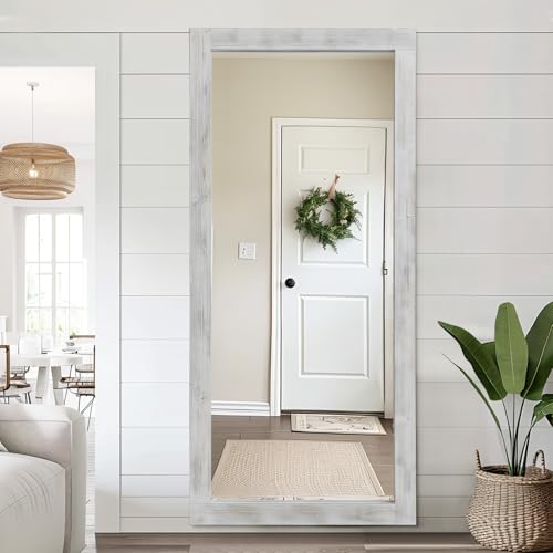 MELOMOIR Rustic Farmhouse Full Length Mirror 64"x21" Wood Frame Floor Mirror U91698