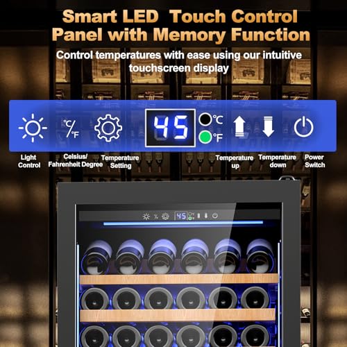 Electric Humidor Cabinet 35L with Digital LED Screen and Humidity Control C6096