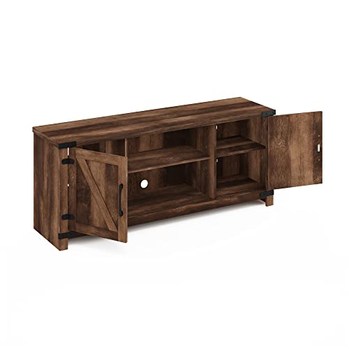 Furinno JAYA Large Entertainment Stand for TV Up to 55 Inch, French Oak Grey/Black V100781