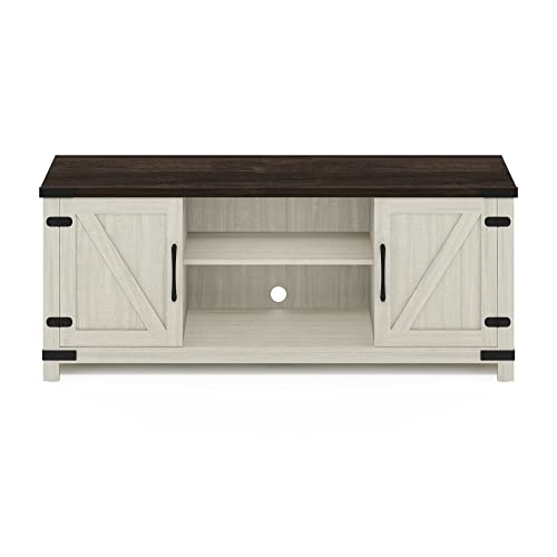 Furinno JAYA Large Entertainment Stand for TV Up to 55 Inch, French Oak Grey/Black V100781