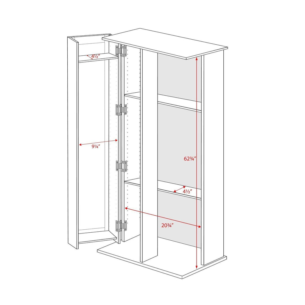 Prepac Espresso Grande Locking Media Storage Cabinet with Shaker Doors K396417