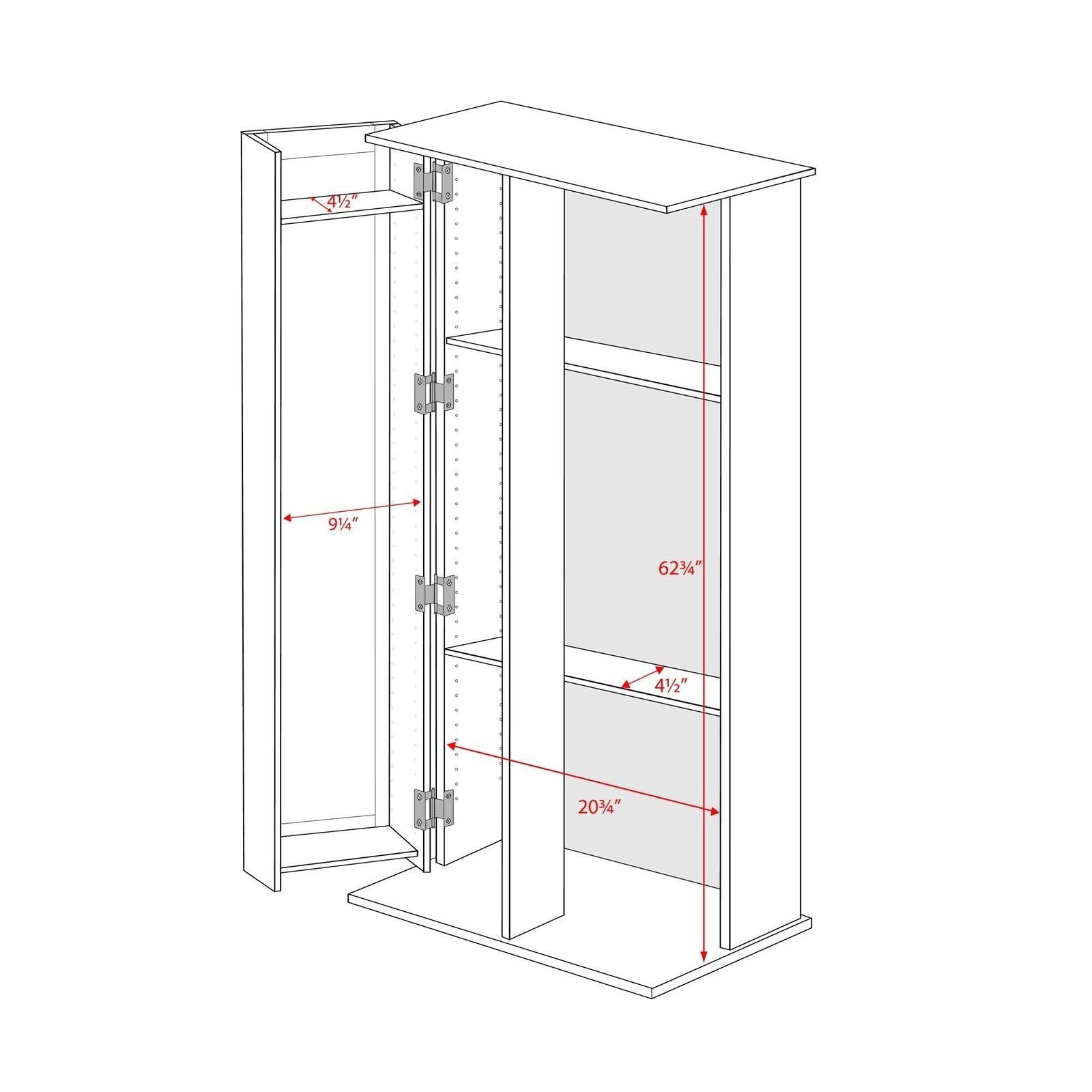 Prepac Espresso Grande Locking Media Storage Cabinet with Shaker Doors K396417