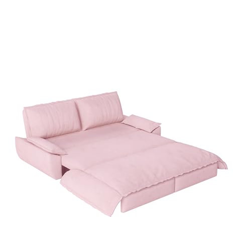 Queen Size Futon Sofa Bed with 2 Pillows, Blue V9731