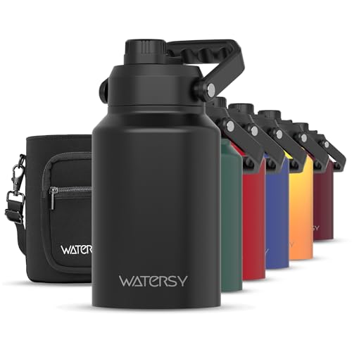 128oz Insulated Stainless Steel Water Bottle with Handle, Black W803