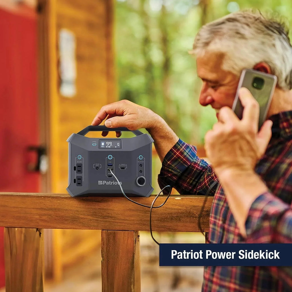 4Patriots Patriot Power Sidekick Solar Generator 300Wh Portable Power Station with 40W Solar Panel X245