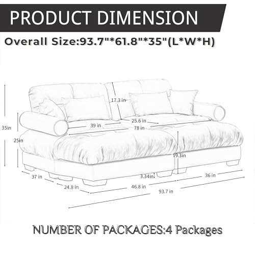 130" Modular Sectional Sofa with Movable Ottoman, Velvet Upholstered, Green Y4976