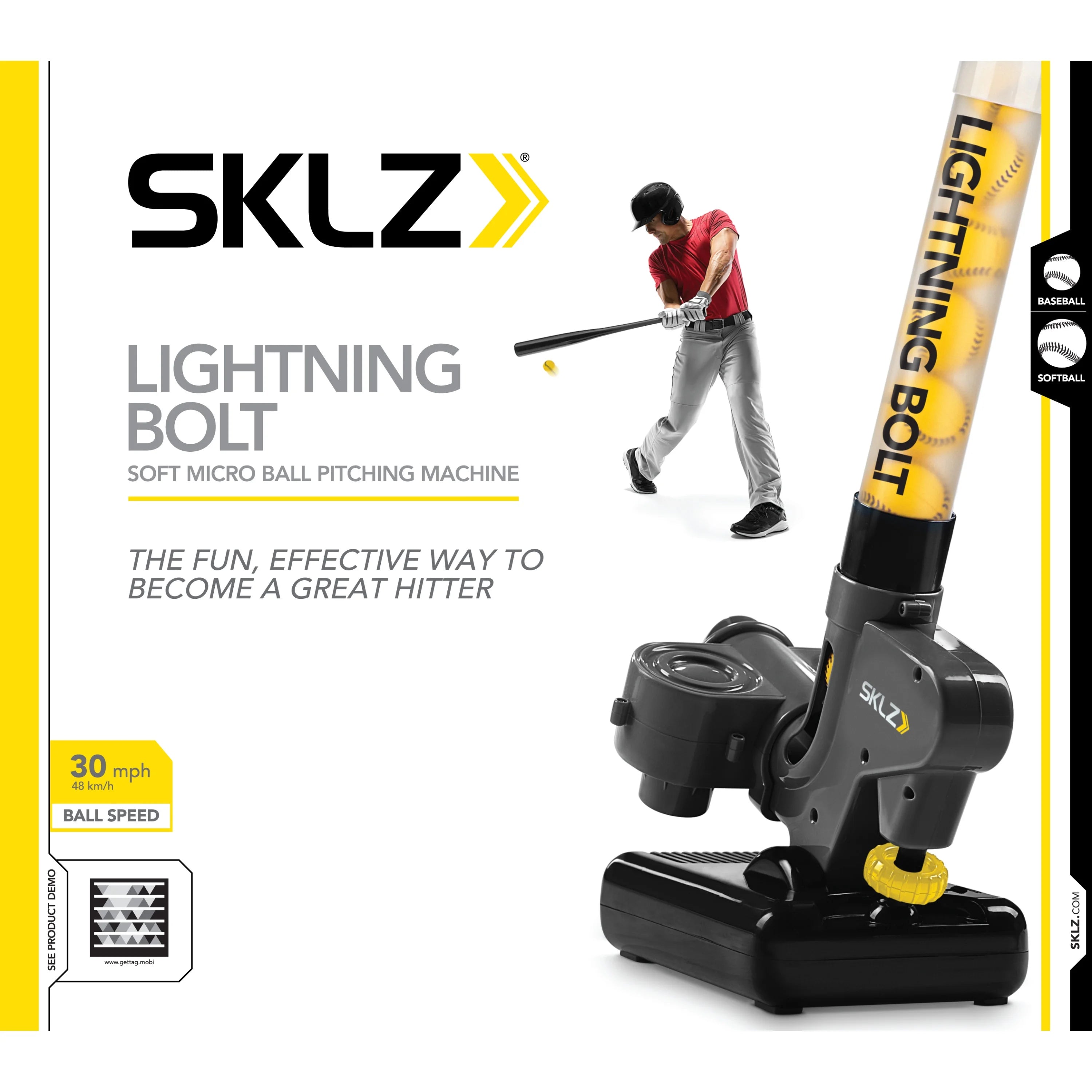 SKLZ Lighting Bolt Pro Portable Automatic Pitching Machine Z697360