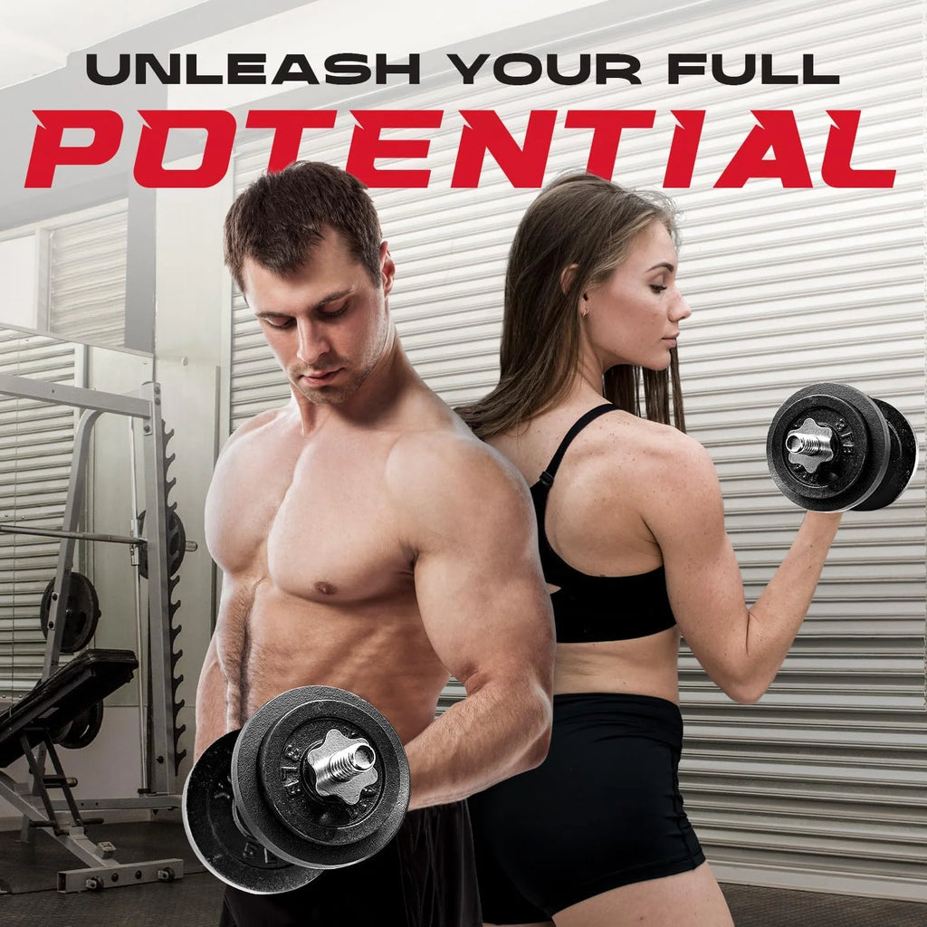 Yes4All 60 lbs Adjustable Dumbbell Set, Cast Iron Pair G3731