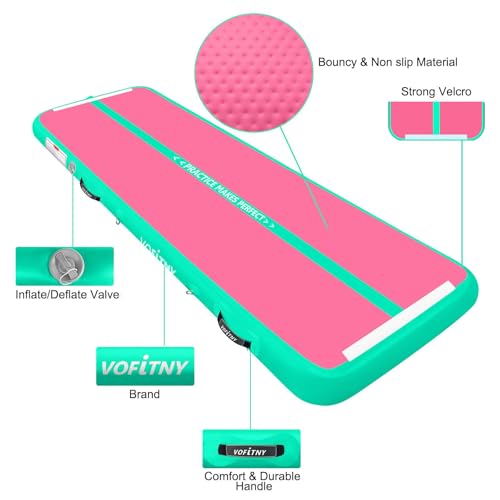 VOFiTNY Inflatable Gymnastics Air Track Tumbling Mat with Pump L674