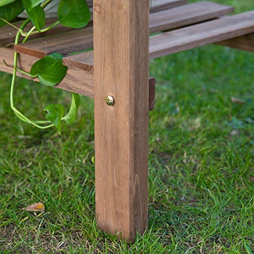 Outsunny Wooden Potting Bench Table with Sliding Tabletop and Storage Shelf M52235