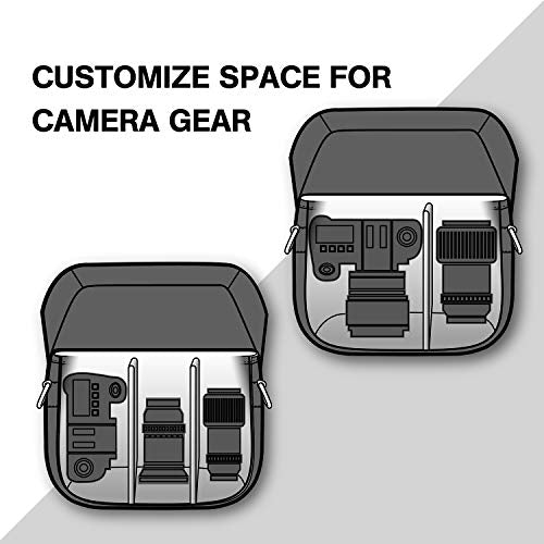 BAGSMART Canvas Crossbody Camera Bag with Rain Cover, Khaki U43920