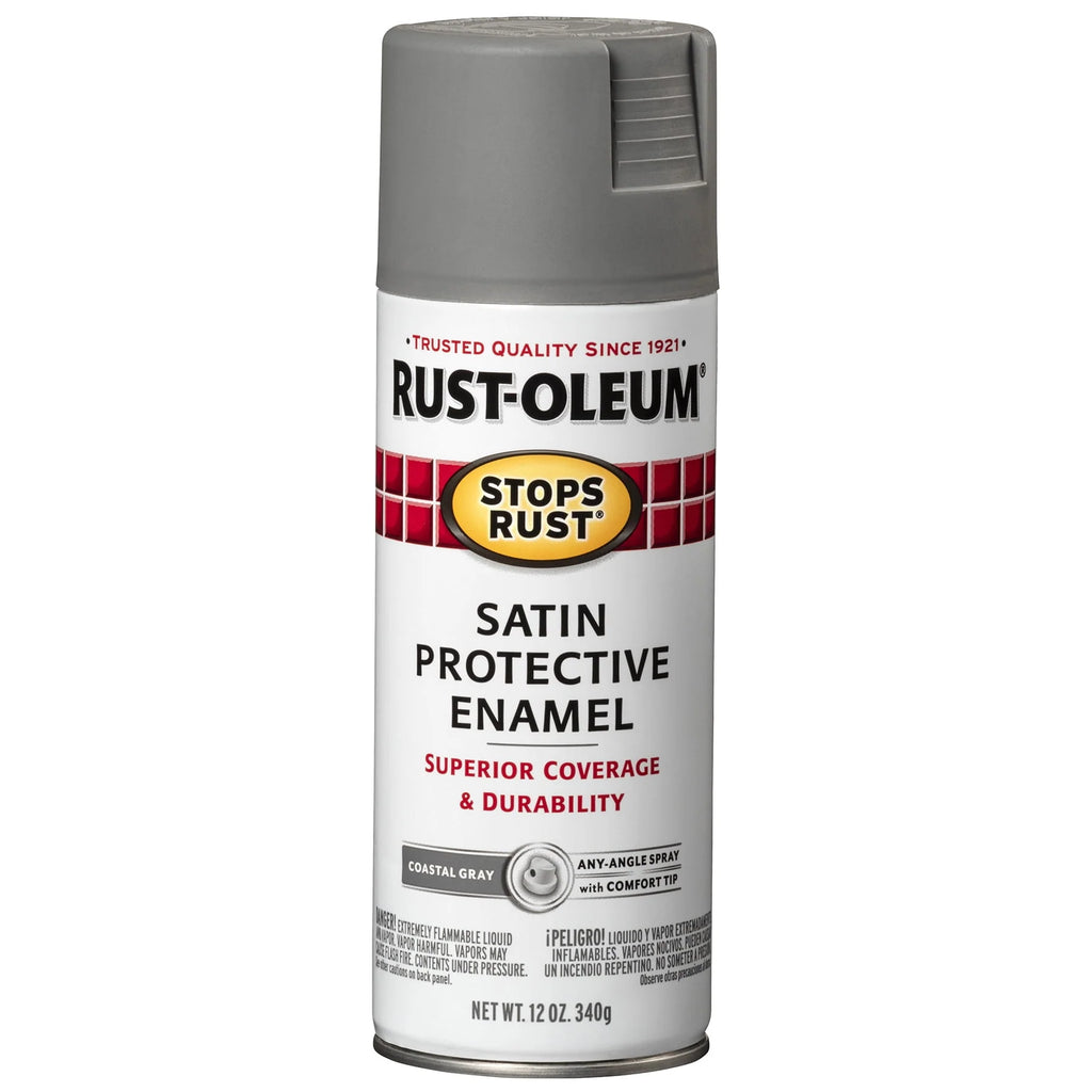 Rust-Oleum Stops Rust Satin Protective Enamel Spray Paint 285092, 12 oz Y531