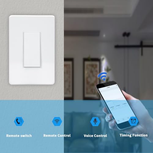 Zigbee Smart Light Switch, No Neutral Wire, Works with Alexa & Google Home W253921