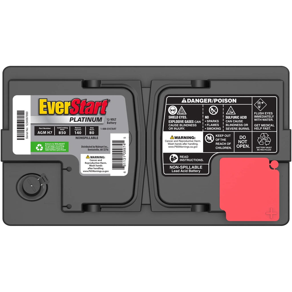 EverStart Platinum AGM Automotive Battery Group Size H7 12V 800 CCA A393
