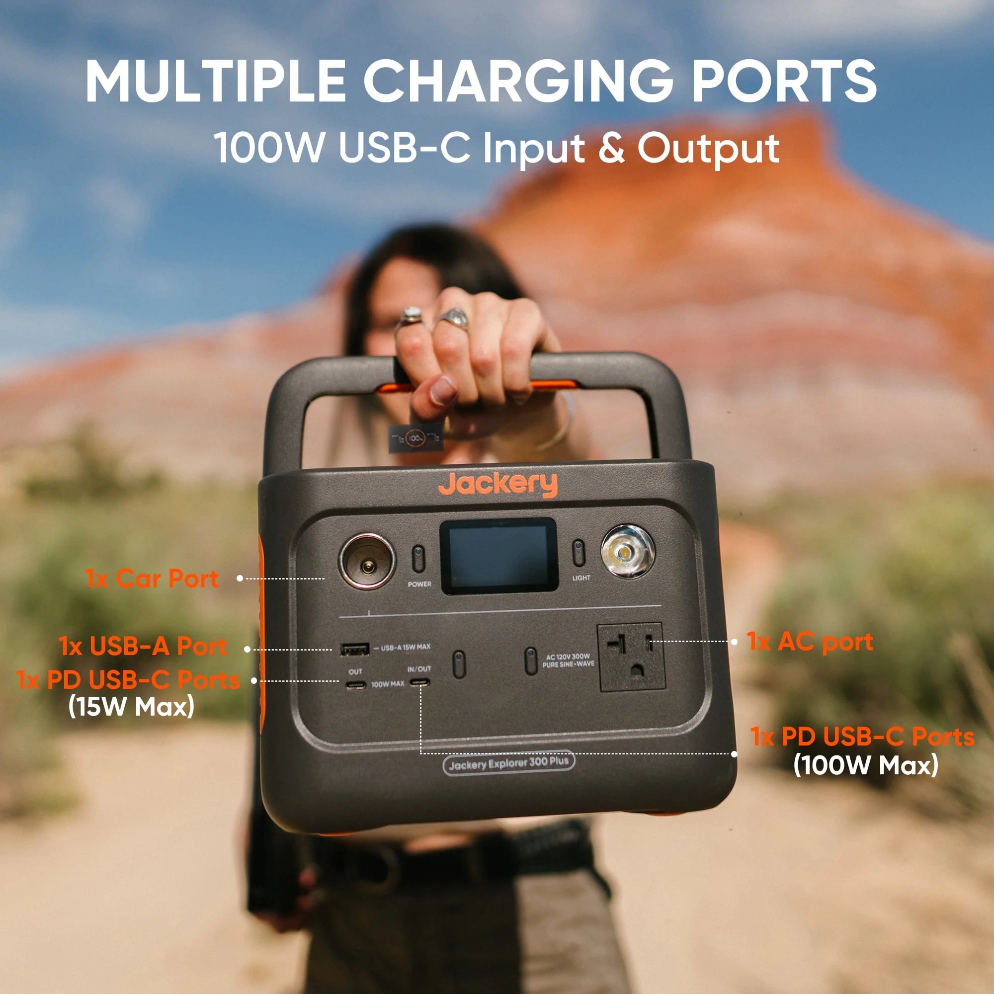 Jackery Explorer 300 Plus Portable Power Station, 288Wh LiFePO4 Battery U649774