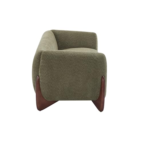 Christopher Knight Home Almab 82" Boucle 3-Seater Sofa, Wood Frame, Caramel Brown L227