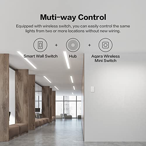 Aqara Smart Light Switch No Neutral Single Rocker, Zigbee, Requires Aqara Hub B510422