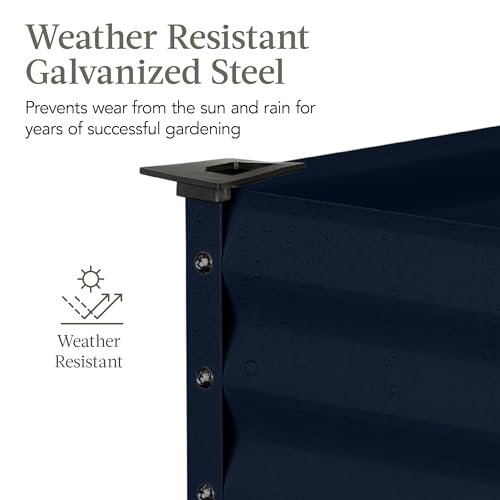 Best Choice Products 48x24x30in Galvanized Raised Garden Bed, Metal Elevated Planter Box, Dark Green S888804