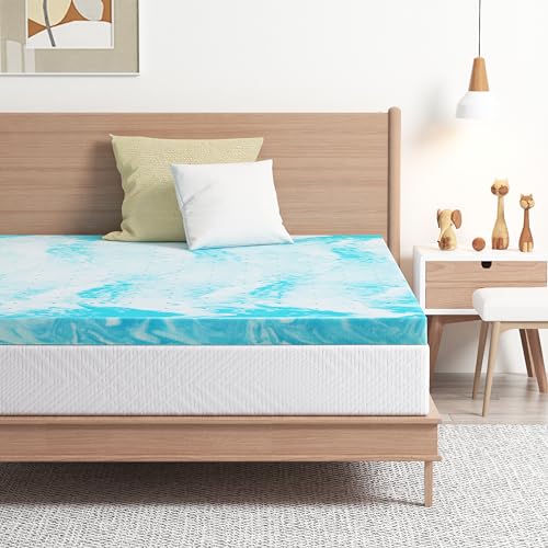 EGO Topper 2 Inch Twin Memory Foam Mattress Topper, Gel Infused, CertiPUR-US Certified F677