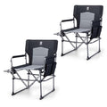 EVER ADVANCED Camping Directors' Chair with Side Table, Portable Folding with Compact Size, Heavy Duty Lawn Chair with Pocket for Camping, Lawn, Sports and Fishing, 400lbs, Black