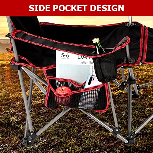 YSSOA Removable Footrest Reclining Camping Chair, Black J500901