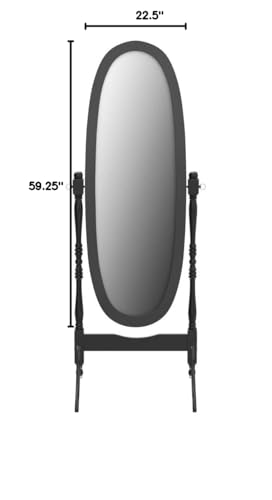 Roundhill Furniture Traditional Queen Anna Style Wood Floor Cheval Mirror L68887