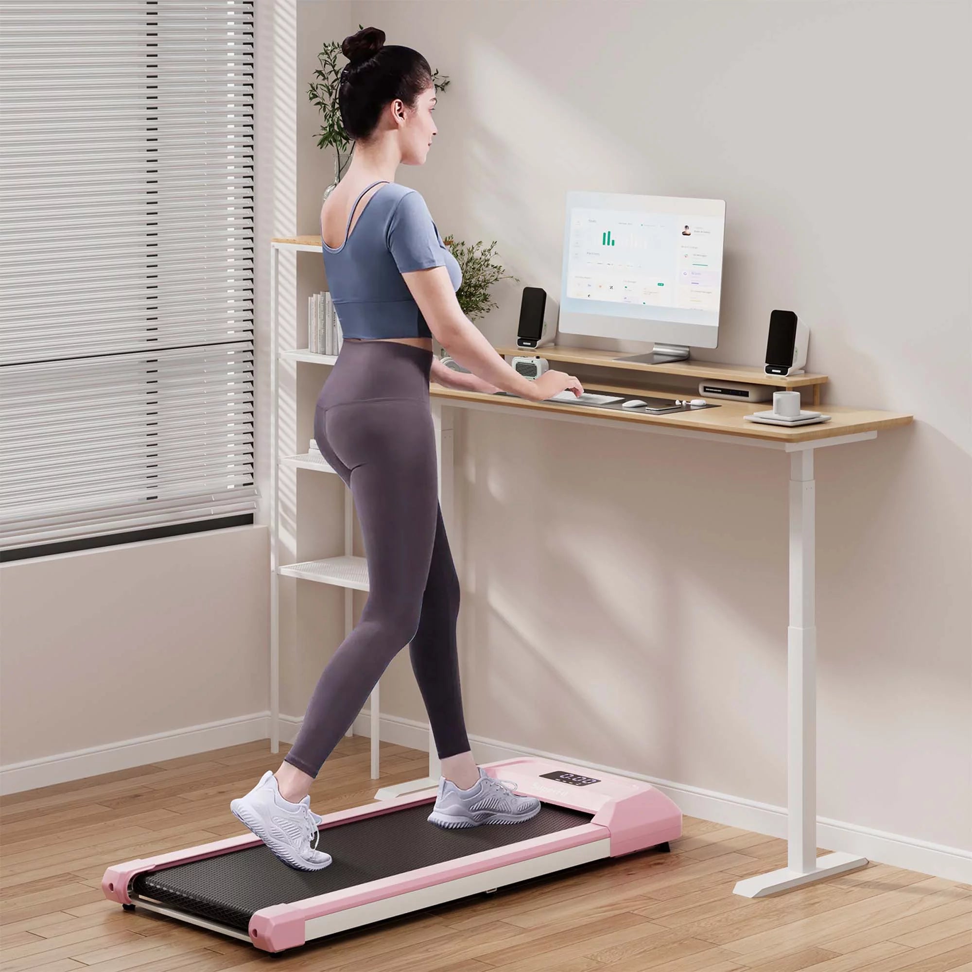 SuperFit Walking Pad Under Desk Treadmill with Remote Control, Black G33180