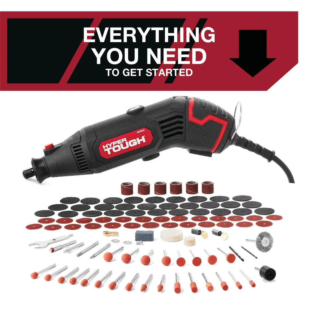 Hyper Tough 1.5 Amp Corded Rotary Tool with 105 Accessories & Storage Case R709387