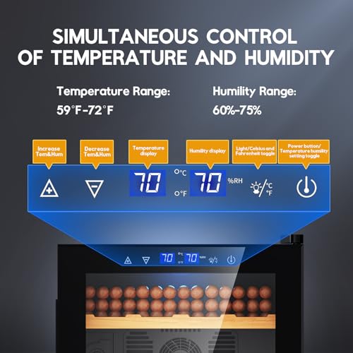 Tylza 35L Cigar Humidor Cabinet with Humidity & Temperature Control X6960