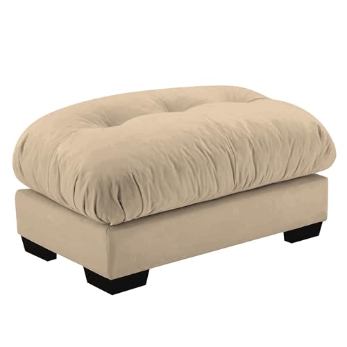 130" Modular Sectional Sofa with Movable Ottoman, Velvet Upholstered, Green Y4976